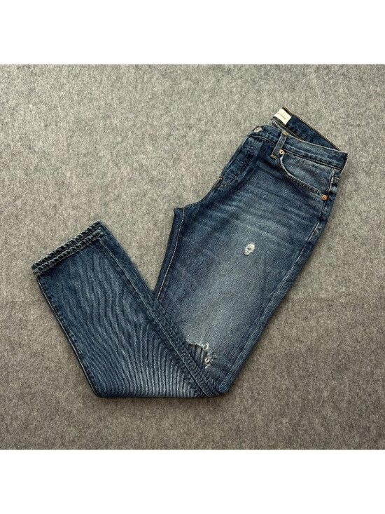 GAP Denim - Gap Relaxed Boyfriend Jeans Women's Size 26 Button Fly Distressed Denim